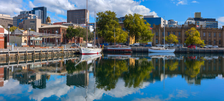 Derwent River and Hobart seascape. Boat Loan financing Coastal Finance.